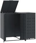 DELUKE M&uuml;lltonnenbox GORILO F&uuml;r 2 Tonnen Anthrazit 138x79x117cm Stahl
