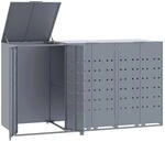 DELUKE M&uuml;lltonnenbox GORILO F&uuml;r 3 Tonnen Grau 207x79x117cm Stahl