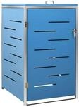 DELUKE 1er M&uuml;lltonnenbox JAGU Edelstahl Blau 115x69x77,5cm...