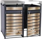 PROREGAL M&uuml;lltonnenbox 2er Mit Pflanzkasten 125x132x80cm Anthrazit Gold...