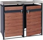 PROREGAL M&uuml;lltonnenbox 2er Mit Pflanzkasten 125x132x80cm Anthrazit...