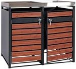 PROREGAL M&uuml;lltonnenbox 2er Mit Pflanzkasten 125x132x80cm Anthrazit...