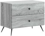 vidaXL Nachttisch Graues Sonoma 62 x 34,5 x 47,5 cm Holzwerkstoff 895471