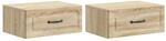 vidaXL Wandmontierter Nachttisch 2 Stk Sonoma-Eiche 49 x 34,5 x 20 cm 899300
