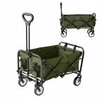 Relaxdays Bollerwagen Stahl Gr&uuml;n Faltbar H&ouml;henverstellbar 64 cm x 50 cm x 72 cm 6,5