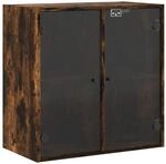 vidaXL Wandschrank mit Glast&uuml;ren R&auml;uchereiche 68x37x68,5 cm 836494