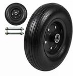 Relaxdays Sackkarrenr&auml;der 2er Set Vollgummi Schwarz Pannensicher 4.00-6 &oslash; 32,5 cm