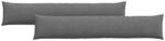 vidaXL Sofakissen 2 St&uuml;ck Dunkelgrau 200 x 40 cm Stoff 42013899