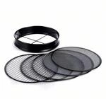 Relaxdays Gartensieb Edelstahl Schwarz mit 5 Eins&auml;tzen &oslash; 30 cm 950 g