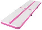 ECD Germany Aufblasbare Gymnastikmatte Airtrack 400x100x10 cm Rosa