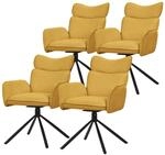 ML-Design Esszimmerst&uuml;hle Drehbar 4Er Set Senf mit Stoffbezug