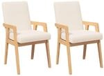 vidaXL Esszimmerst&uuml;hle mit Kissen 2 Stk Massivholz Gummibaum 4102483