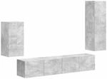 vidaXL TV-Schrankset Wandmontiert 3-Tlg Beton Grau Holzwerkstoff 3409009
