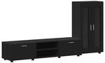 vidaXL TV-Schrankset mit Schubladen mit Regal Schwarz Holzwerkstoff 3397935