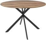 HOMCOM Dining Table Spanplatte Stahl 120L x 120B x 75H cm Braun