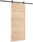 vidaXL Schiebet&uuml;r Natur 100 x 208 cm Massives Kiefernholz 3445611