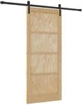 vidaXL Schiebet&uuml;r Natur und Schwarz 86 x 198,5 cm 3445411