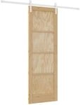 vidaXL Schiebet&uuml;r Natur und Wei&szlig; 73,5 x 211 cm 3445423