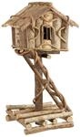 Relaxdays Vogelhaus Holz Natur Stehend Handgefertigt 42 cm x 21 cm x 17 cm 780 g