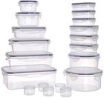 Relaxdays Frischhaltedosen Set Kunststoff Silikon Transparent 19-teilig Luftdicht