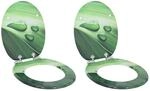 vidaXL Soft-Close Toilettensitz 2 Stk Gr&uuml;ner Tropfen 44 x 38 cm 3414544