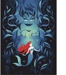 Komar Wandbild Disney Ariel Ursula 30 cm x 40 cm Blau