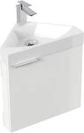 Posseik Eckbadm&ouml;bel Delta Slimline f&uuml;r G&auml;ste-WC SoftClose Wei&szlig; Hochglanz