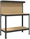 vidaXL Werkbank Schwarz 114 x 54 x 145 cm Sperrholz und Metall 42020127