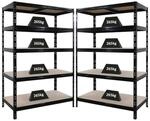PROREGAL Mega Deal 2X Schwerlastregal Tiger HxBxT 180x120x60cm Fachlast 265kg Schwarz