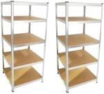TRUTZHOLM 2x Schwerlastregal 180x75x75cm 875 kg 5 B&ouml;den