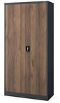 JAN NOWAK Multifunktionaler Metallschrank Anthrazit Nussbaum DAWID 185x90x45 cm