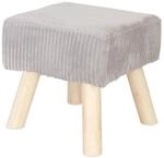 Relaxdays Hocker Cord Hellgrau Gepolstert 30 cm x 30 cm x 30 cm