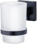 Fackelmann Glas mit Halter New York Schwarz