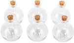 Relaxdays Glasflaschen 6er Set Glas Kork Transparent Natur Luftdicht 10 cm x &oslash; 9 cm