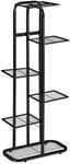 Relaxdays Blumentreppe Stahl Schwarz 6 Etagen 107 cm x 44 cm x 24 cm 2,9 kg