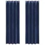 vidaXL Vorh&auml;nge 2 Stk Dunkelblau 140 x 260 cm Samt 4107197