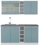 Vicco R-Line Singlek&uuml;che Blau-Grau/Wei&szlig; 160 cm AP Anthrazit ohne E-Ger&auml;te