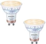 Philips Smart-LED-Leuchtmittel GU10 Gl&uuml;hlampenform 50 W 400,m 2-Flammig Set