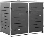 DELUKE 2er M&uuml;lltonnenbox JAGU Edelstahl Anthrazit 115,5x138x77,5cm
