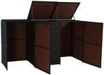 Proregal 3er-M&uuml;lltonnenverkleidung HxBxT 110x195x66 cm Poly-Rattan 3x120L Braun