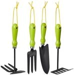 Relaxdays Gartenwerkzeug Set Eisen Kunststoff Vierteilig Mit Aufh&auml;ngung 27,5 cm x 8