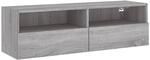 vidaXL TV-Wandschrank Grau Sonoma 100x30x30 cm Holzwerkstoff 2