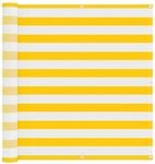 vidaXL Balkonsichtschutz Gelb und Wei&szlig; 110 x 600 cm Oxford-Stoff 42030632