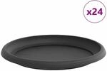 vidaXL Runde Blumenplatte 24 Stk Schwarz &Oslash; 23,5 x 2,5 cm Kunststoff 42020325