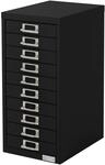 ML-Design Aktenschrank mit 10 Schubladen 28x38x60cm Schwarz aus Metall