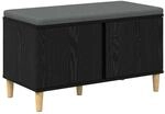 vidaXL Flurbank mit Kissen mit Speicher Schwarze Eiche 80 x 38 x 46 cm 891529
