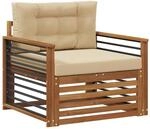 vidaXL Outdoor-Sofagarnitur Massives Akazienholz und Polyester Natur 3436408