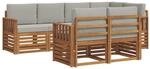 vidaXL Sofagarnituren 7 Tlg Natur und Hellgrau Massivholz Akazie 3374961