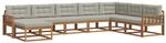 vidaXL Outdoor-Sofagarnitur mit Kissen 8-Tlg Natur und Hellgrau 3367994