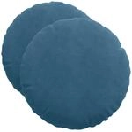 vidaXL Sitzkissen 2 St&uuml;ck Blau &Oslash; 50 x 19 cm Samt 42014173